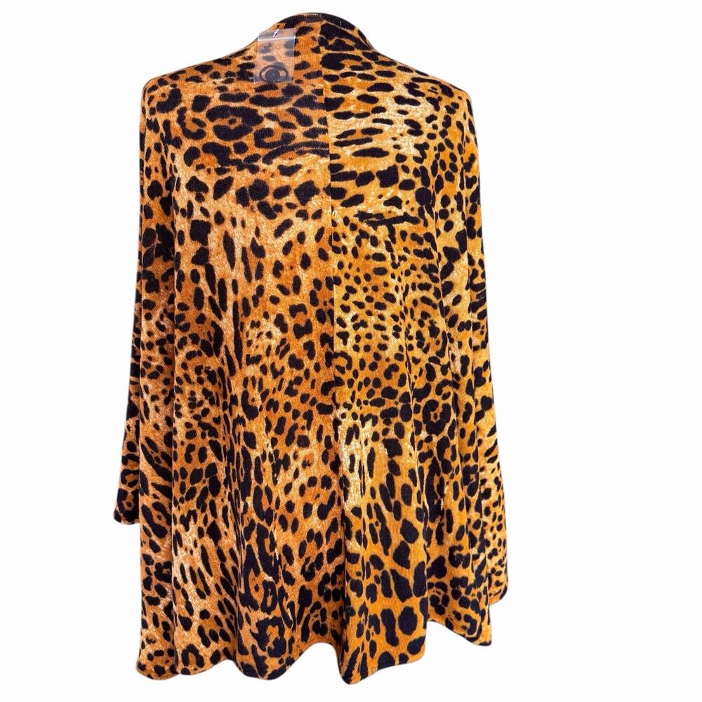 Cozy Chic By Jamie Gries Jaguar Print Kimono Sweater Missy One Size Office Siren - Picture 4 of 10